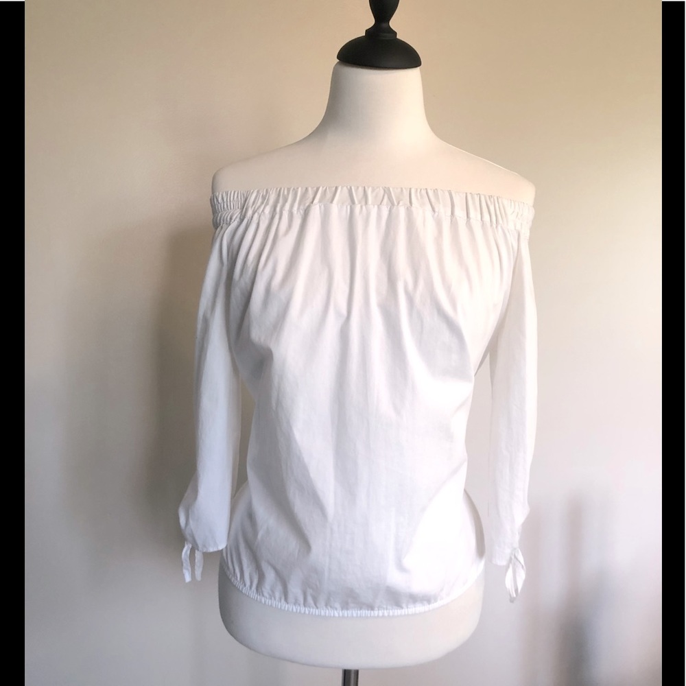 Pull and bear poplin off shoulder top